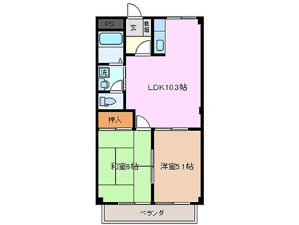 メゾンベルセーヌ A棟 102｜三重県鈴鹿市若松北２丁目(賃貸アパート2LDK・1階・53.00㎡)の写真 その2