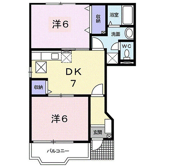 ミドル　アーティクル 101｜三重県津市白塚町(賃貸アパート2DK・1階・44.34㎡)の写真 その2