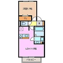 グランドエル・Ｆ　C 205 ｜ 三重県鈴鹿市寺家５丁目（賃貸アパート1LDK・2階・40.95㎡） その2