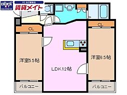 ウッドベルステージ 2LDKの間取図画像