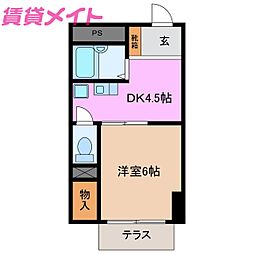サクセスタウン 1DKの間取図画像