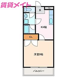 ウッドン.ビレッジ3 1DKの間取図画像