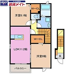 タルタルーガ2 2LDKの間取図画像