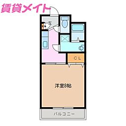 道伯ゴールドヒルズグッドスリー 1Kの間取図画像
