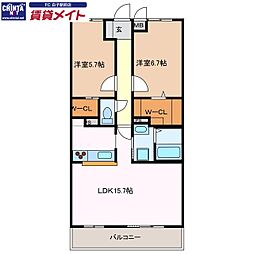 シールウィンデN 2LDKの間取図画像