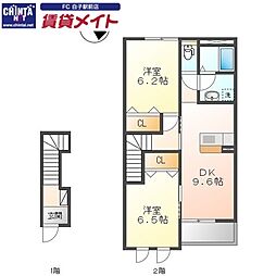 フラワーピーチ 2階
