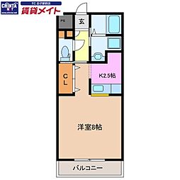 アーク・メゾン 1Kの間取図画像