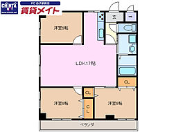 YABASELAフォーラム6 3LDKの間取図画像