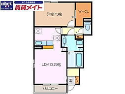 セジュールヤナセ2A 1LDKの間取図画像