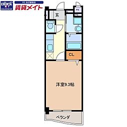 アルカンシェル23 1Kの間取図画像