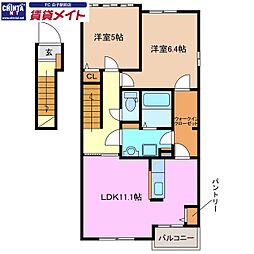 ローズアロー 2LDKの間取図画像