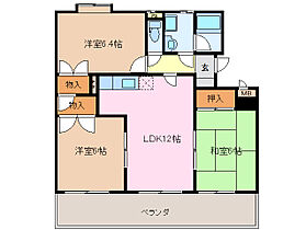 カーサたもの木 1B ｜ 三重県伊勢市神久３丁目（賃貸マンション3LDK・1階・65.20㎡） その2