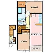 ヴィラ　斎宮Ｂ 202 ｜ 三重県多気郡明和町大字斎宮（賃貸アパート2LDK・2階・57.21㎡） その2