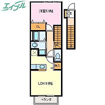 アポロＵＳ　Ｂ棟  ｜ 三重県伊勢市黒瀬町（賃貸アパート1LDK・2階・41.98㎡） その2