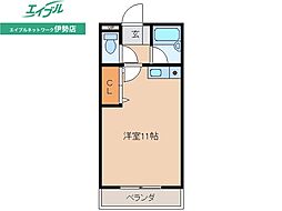 ハイツ21 1階ワンルームの間取り