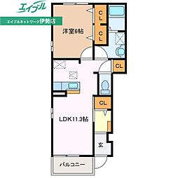 セリーナ　Ｂ棟 1階1LDKの間取り