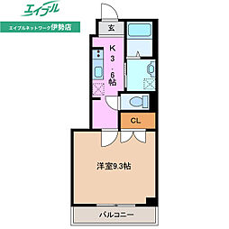 ウルバーノ 1階1Kの間取り