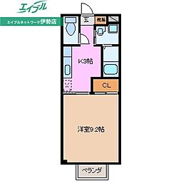 フォレスト 1Kの間取図画像