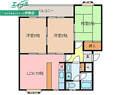 徳川台ロイヤルマンション 3LDKの間取図画像