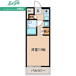 常盤レジデンス ワンルームの間取図画像