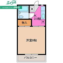 つきみそう 1Kの間取図画像