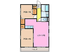 クラウドIII　Ｂ棟 201 ｜ 三重県松阪市肥留町（賃貸アパート2LDK・2階・57.64㎡） その2