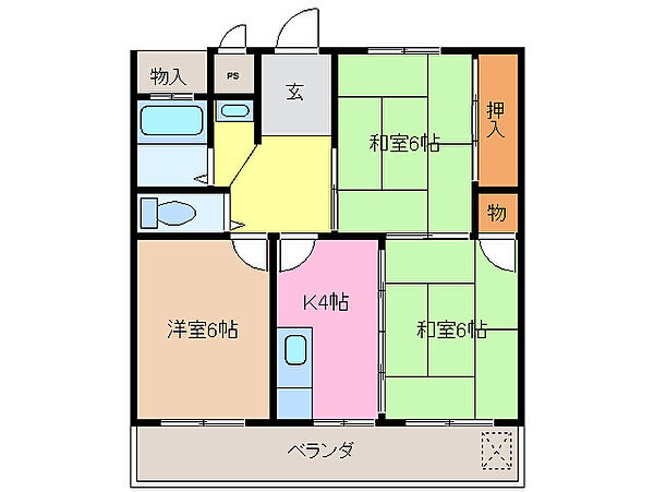 サンハイツ船江 404｜三重県松阪市川井町(賃貸マンション3K・4階・51.84㎡)の写真 その2