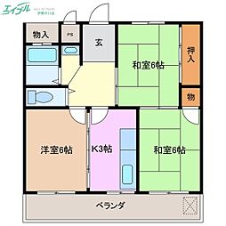 サンハイツ船江 2階
