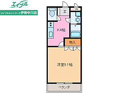 クローバー・グリーンI 1階1Kの間取り
