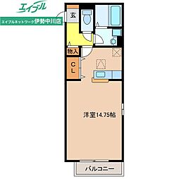 ボナンザ 1階ワンルームの間取り