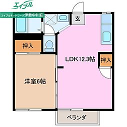 ブランズハッチ 1LDKの間取図画像
