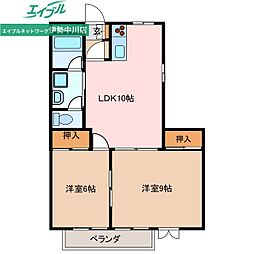 ソレイル21A 2LDKの間取図画像