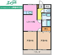 庄野笛マンション 2LDKの間取図画像