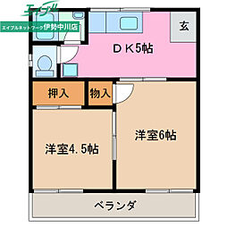 メゾンオオタニ 2DKの間取図画像