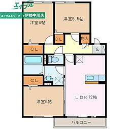 グランドマーニーB 3LDKの間取図画像