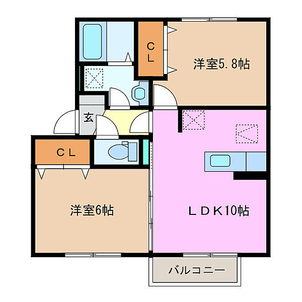 Ｔｒｏｉｓ　Ｊｏｕｒｓ　II 203｜三重県松阪市大口町(賃貸アパート2LDK・2階・48.79㎡)の写真 その2