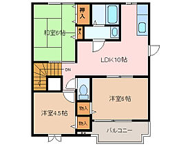 カーサ・オリージャA棟 202 ｜ 三重県松阪市久保町（賃貸アパート3LDK・2階・65.57㎡） その2