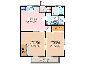 ブレッシングビューティー　Ａ 201 ｜ 三重県松阪市中央町（賃貸アパート2LDK・2階・45.40㎡） その2