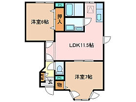 プラティーク　Ｂ棟 102 ｜ 三重県多気郡大台町佐原（賃貸アパート2LDK・1階・56.79㎡） その2