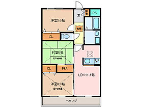 ルネス光 303 ｜ 三重県松阪市鎌田町（賃貸マンション3LDK・3階・65.00㎡） その2