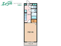 ハイタウン久保 2階1DKの間取り