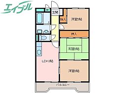 コンフォート悠とぴあ 6階3LDKの間取り