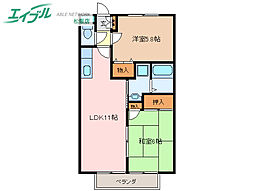 メゾンクレール 2階2LDKの間取り