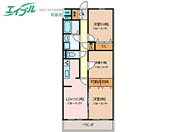 サンブリエ 4階3LDKの間取り