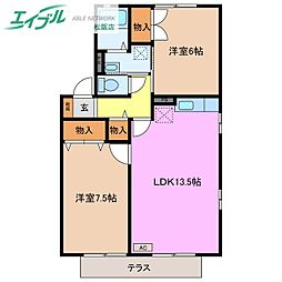 Ｃｈａｔｅａｕ　Ａ 1階2LDKの間取り