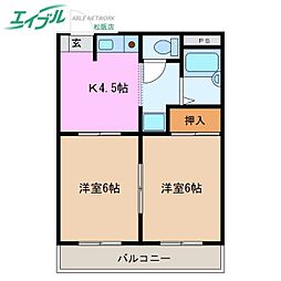 ロイヤルリング 2Kの間取図画像