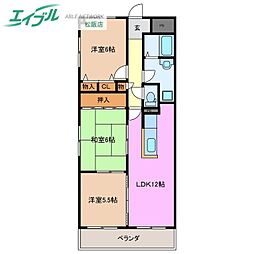 ピュアライフ駅部田 3LDKの間取図画像