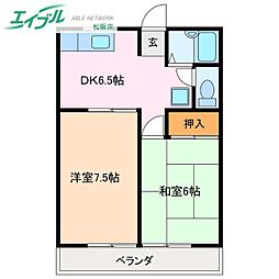 ハートランド弐番館 2DKの間取図画像