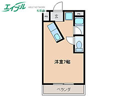 カプレーナ松阪 ワンルームの間取図画像