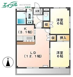 ツインハーティＤ2 2階